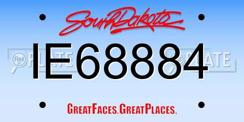 IE68884 South Dakota License Plate