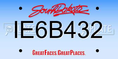 IE6B432 South Dakota License Plate