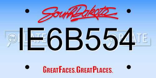 IE6B554 South Dakota License Plate