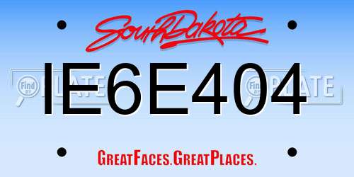 IE6E404 South Dakota License Plate