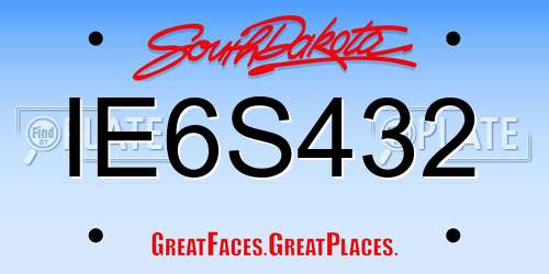 IE6S432 South Dakota License Plate