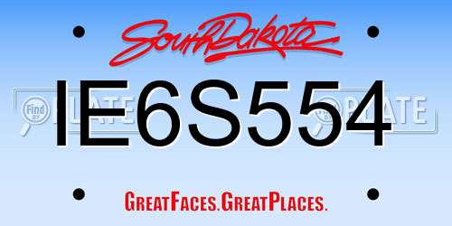 IE6S554 South Dakota License Plate