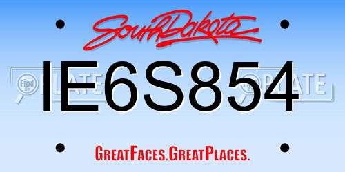 IE6S854 South Dakota License Plate