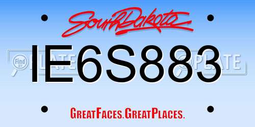 IE6S883 South Dakota License Plate