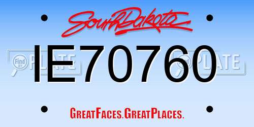 IE70760 South Dakota License Plate
