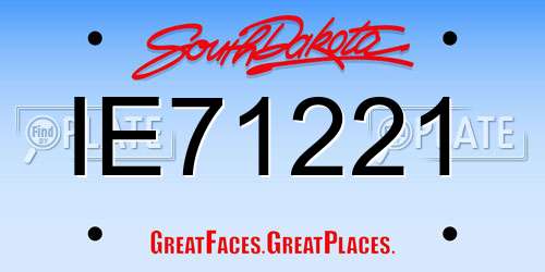 IE71221 South Dakota License Plate