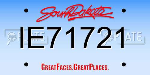 IE71721 South Dakota License Plate