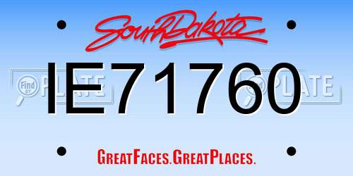 IE71760 South Dakota License Plate