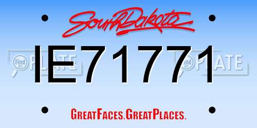 IE71771 South Dakota License Plate
