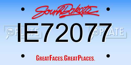 IE72077 South Dakota License Plate