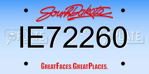 IE72260 South Dakota License Plate