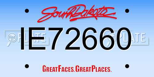 IE72660 South Dakota License Plate