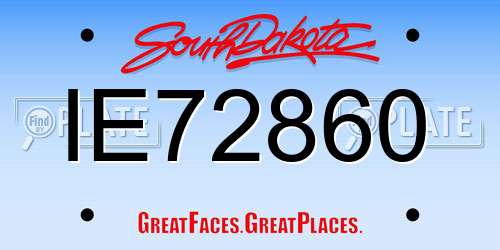 IE72860 South Dakota License Plate