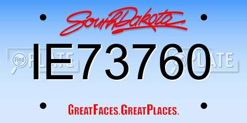 IE73760 South Dakota License Plate