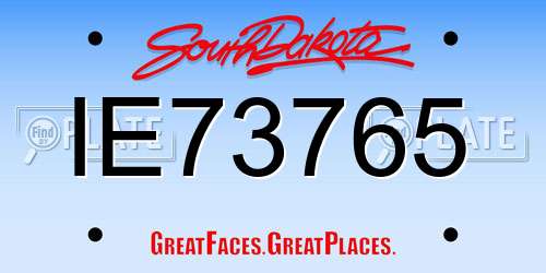 IE73765 South Dakota License Plate