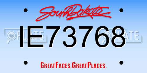 IE73768 South Dakota License Plate