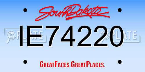 IE74220 South Dakota License Plate