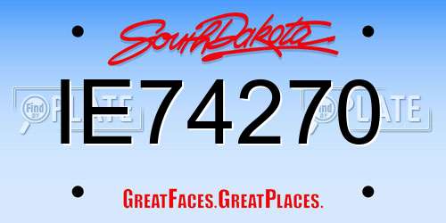 IE74270 South Dakota License Plate