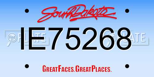 IE75268 South Dakota License Plate