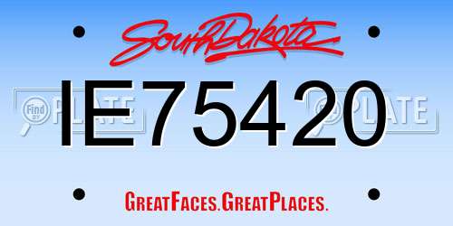 IE75420 South Dakota License Plate