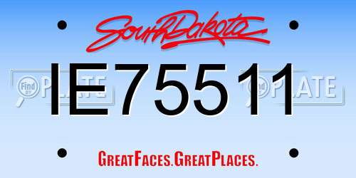 IE75511 South Dakota License Plate