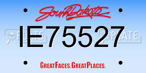 IE75527 South Dakota License Plate