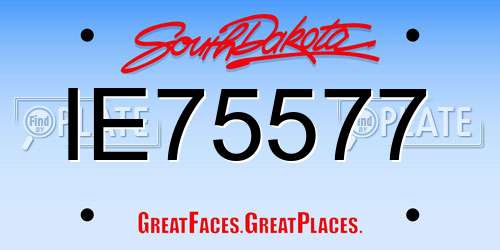 IE75577 South Dakota License Plate