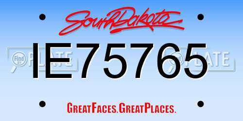 IE75765 South Dakota License Plate
