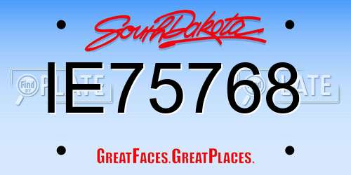 IE75768 South Dakota License Plate