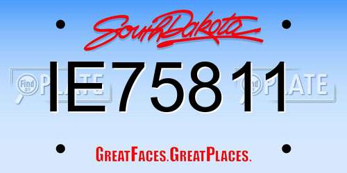 IE75811 South Dakota License Plate