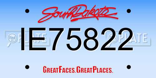 IE75822 South Dakota License Plate