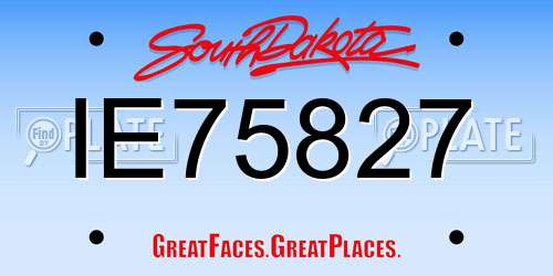 IE75827 South Dakota License Plate