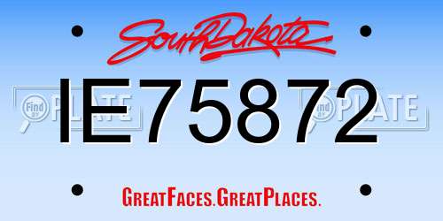 IE75872 South Dakota License Plate