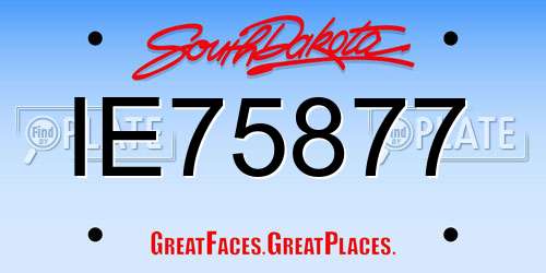 IE75877 South Dakota License Plate
