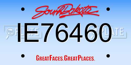 IE76460 South Dakota License Plate