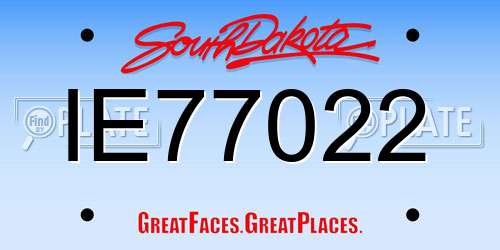 IE77022 South Dakota License Plate