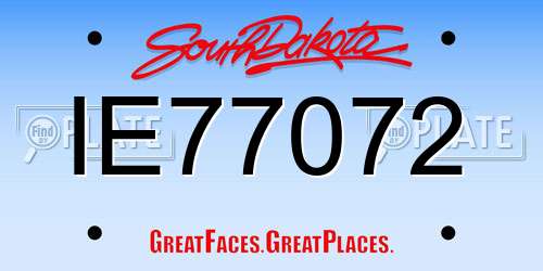 IE77072 South Dakota License Plate
