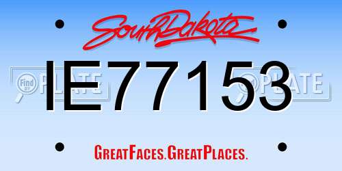 IE77153 South Dakota License Plate