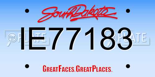 IE77183 South Dakota License Plate