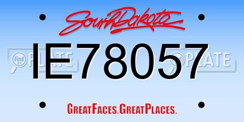 IE78057 South Dakota License Plate