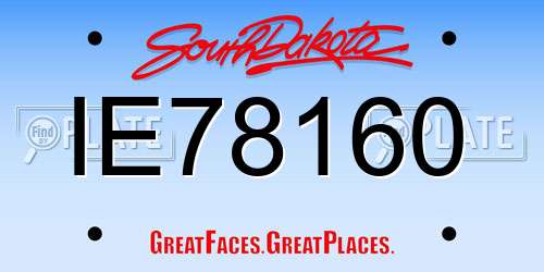IE78160 South Dakota License Plate