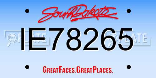 IE78265 South Dakota License Plate