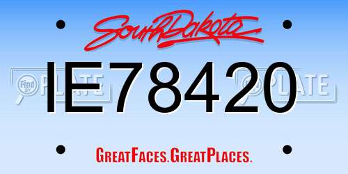 IE78420 South Dakota License Plate