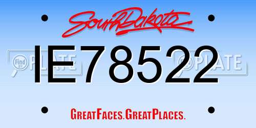 IE78522 South Dakota License Plate