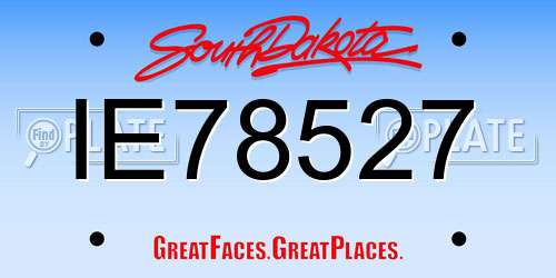 IE78527 South Dakota License Plate