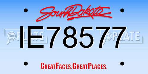 IE78577 South Dakota License Plate