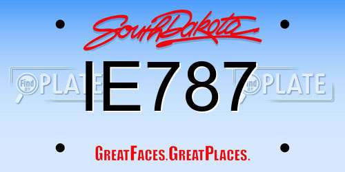 IE787 South Dakota License Plate