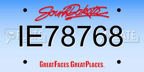 IE78768 South Dakota License Plate