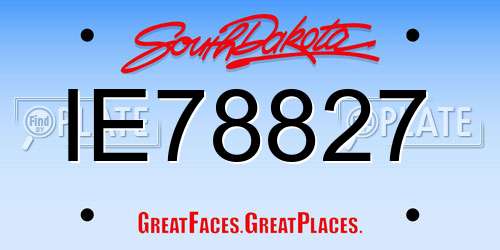 IE78827 South Dakota License Plate