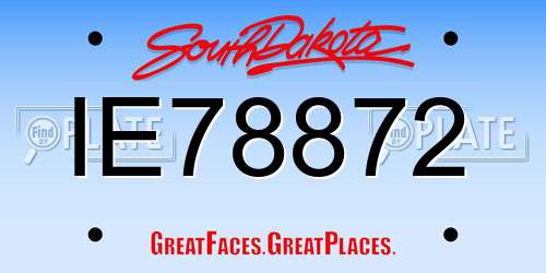 IE78872 South Dakota License Plate